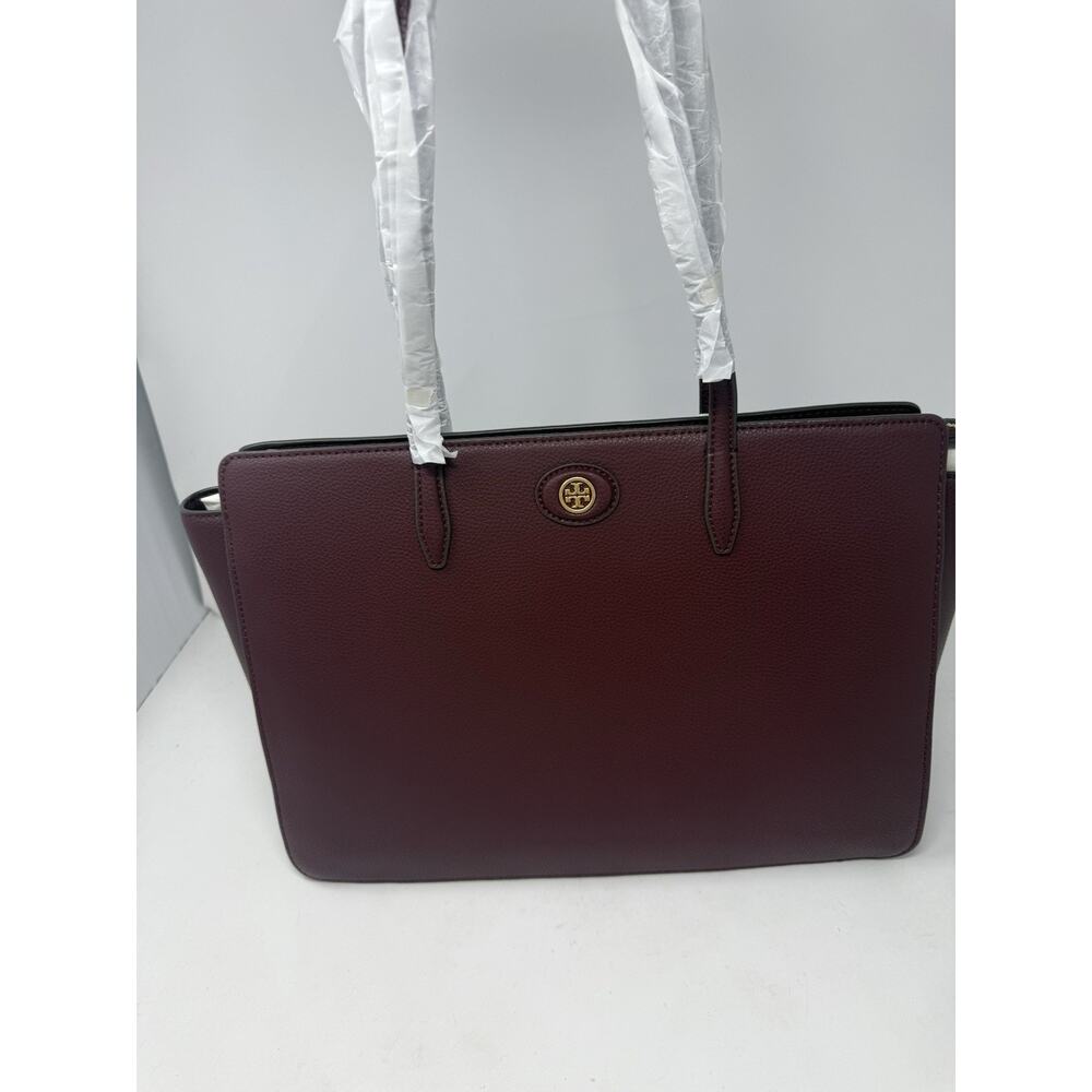NWT Tory Burch 143241 Small Robinson Pebbled Leather Tote Shoulder Bag Claret